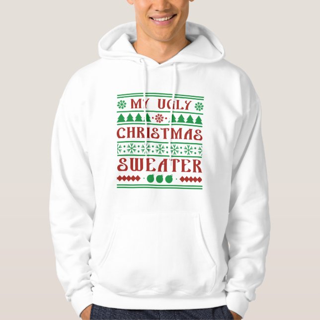 Veste À Capuche Mon vilain pull de Noël (Devant)