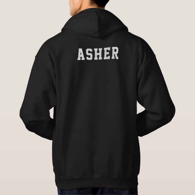 Veste À Capuche Monogramme personnalisé simple et moderne (Dos)