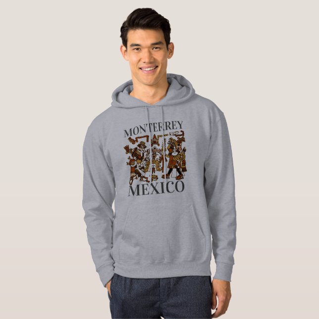 Veste À Capuche Monterrey Mexico Aztec Design, masculin #2 (Devant entier)