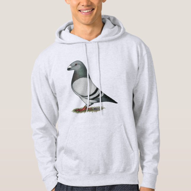 Veste À Capuche Montrez à coureur le pigeon bleu de barre (Devant)