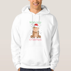 Veste À Capuche Moorry Christmas Cow Père Noël Puns de Noël Animau