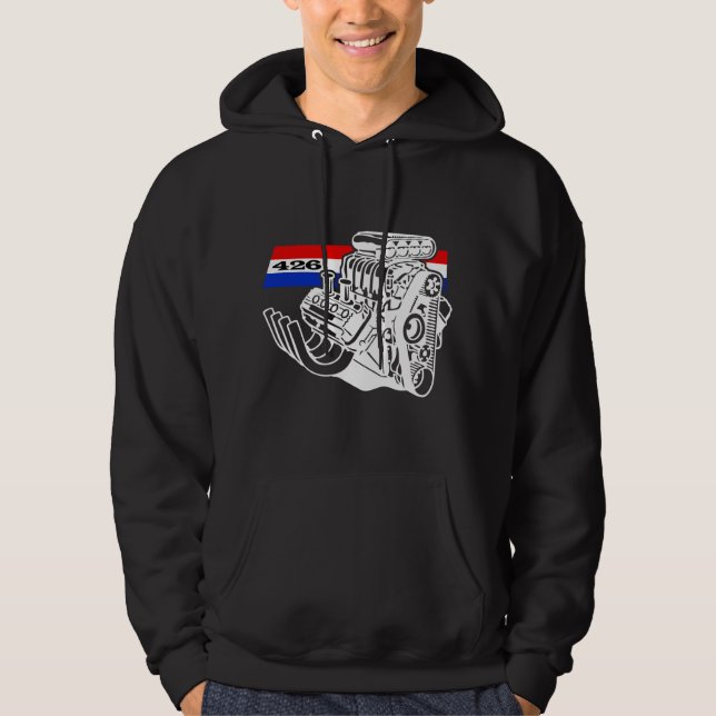 Veste À Capuche Moteur de V8 soufflé 426 par HEMI (Devant)