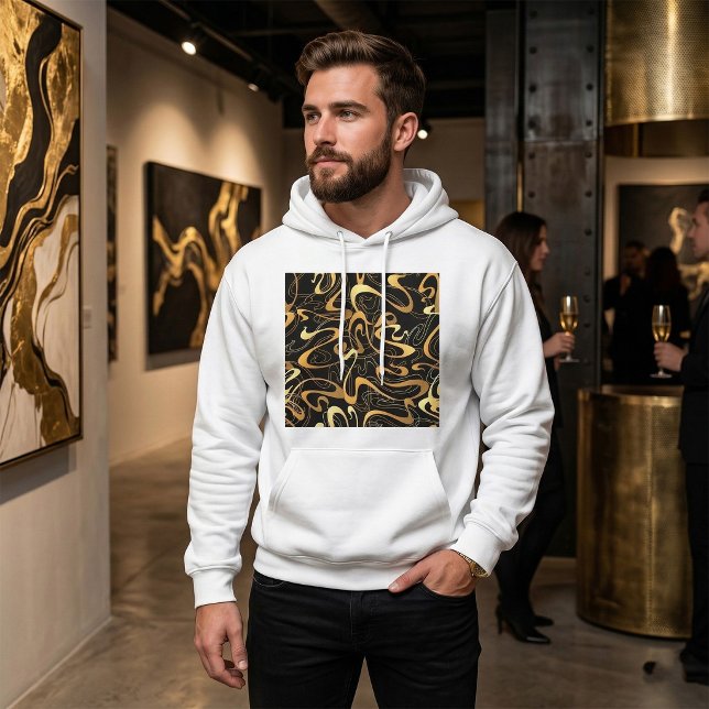 Veste À Capuche Motif Abstrait doré (Créateur téléchargé)