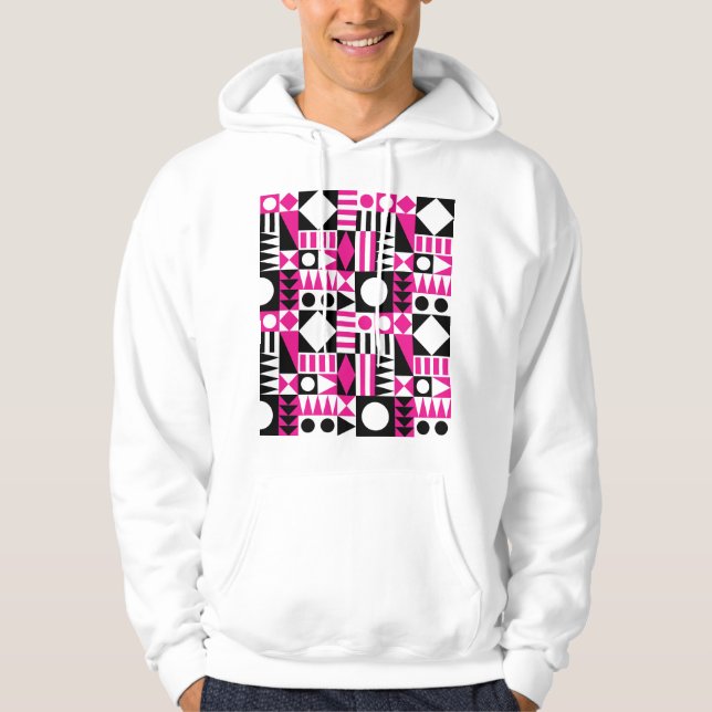 Veste À Capuche Motif abstrait moderne du milieu du siècle. (Devant)
