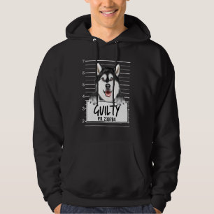 Veste À Capuche Mugshot de Malamute d'Alaska Chien Coupable