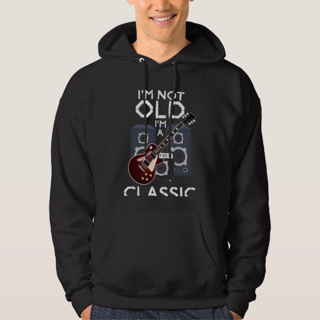 Veste À Capuche Musicien guitariste classique d'antan (Devant)