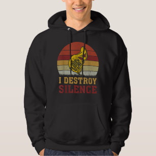Veste À Capuche Musique vintage Lover I Destroy Silence French Hor