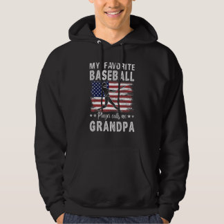 Veste À Capuche My Favorite Baseball Player Calls Me Grandpa Ameri