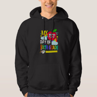 Veste À Capuche My First Day Of Sixth Grade  Rainbow Colorful