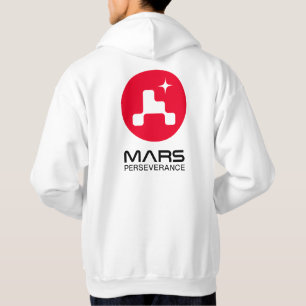 Veste À Capuche NASA Mars Perseverance Rover Logo Rocket White