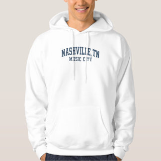 Veste À Capuche Nashville TN Music City Arrière Bloc de texte Conc