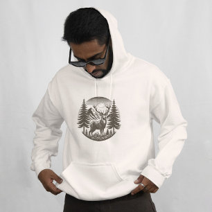 Veste À Capuche Nature Gris Cerf Scène Ai Art