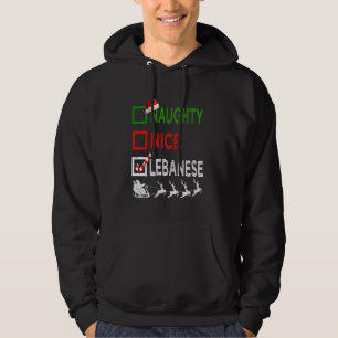 Veste À Capuche Naughty Nice Pajamas de Noël Libanais Drôle Sant