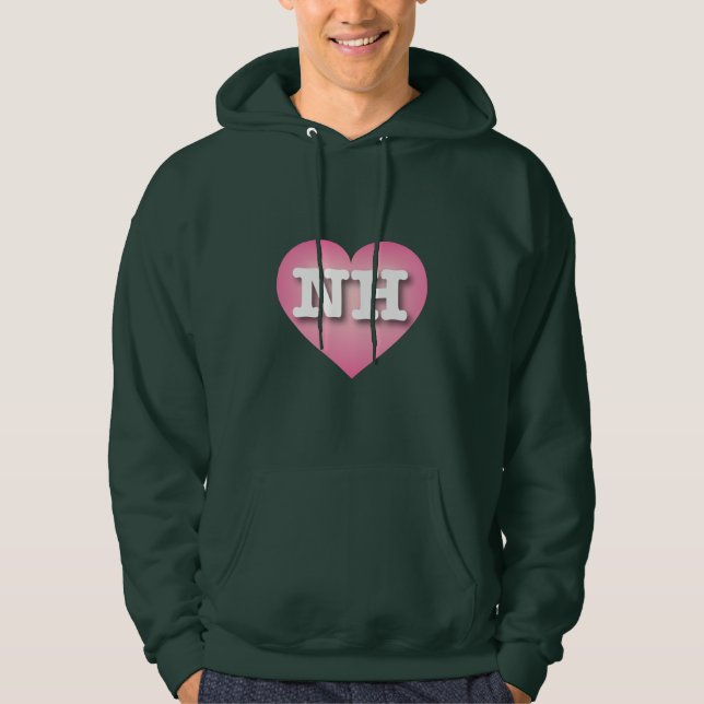 Veste À Capuche New Hampshire Pink Fade Heart - J'aime NH (Devant)