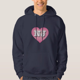 Veste À Capuche New Jersey rose Fade Heart - J'aime NJ