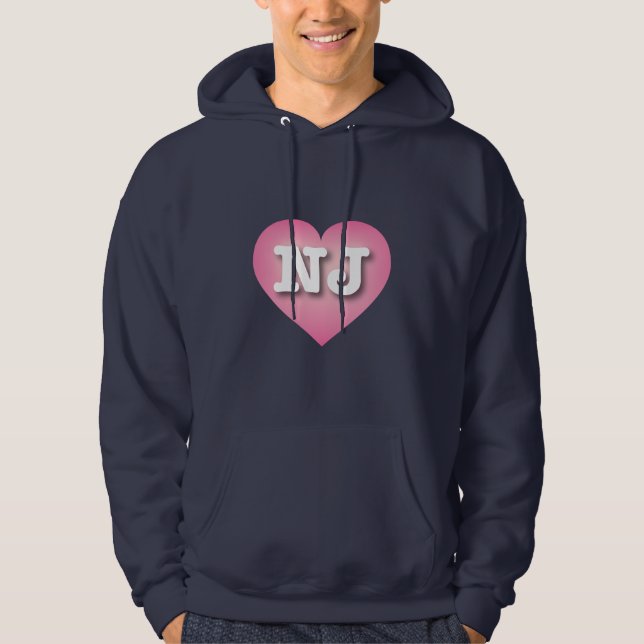 Veste À Capuche New Jersey rose Fade Heart - J'aime NJ (Devant)