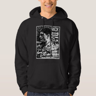 Veste À Capuche Nick Diaz, noir et blanc, dessin classique