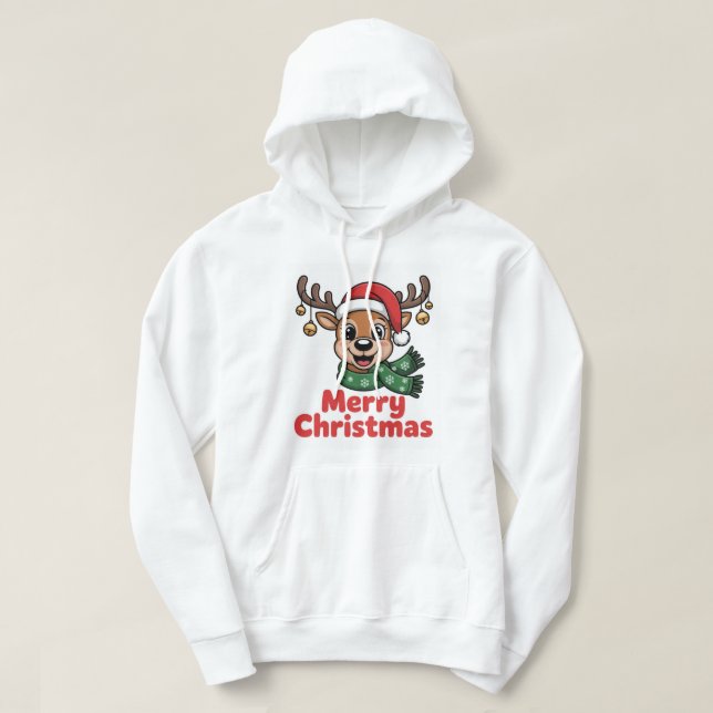 Veste À Capuche NiedlicherWeihnachtsrentierPulloverMerryChristmas (Design devant)