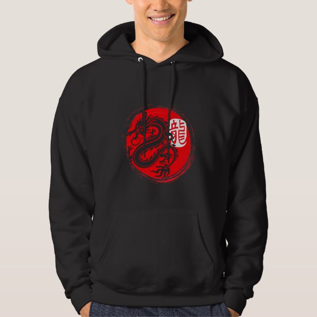 Veste À Capuche Ninja Dragon Japonais Oriental Sun Art japonais (Devant)
