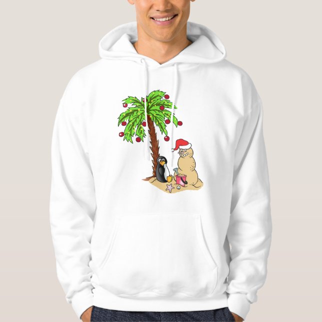 Veste À Capuche Noël à la plage (Devant)