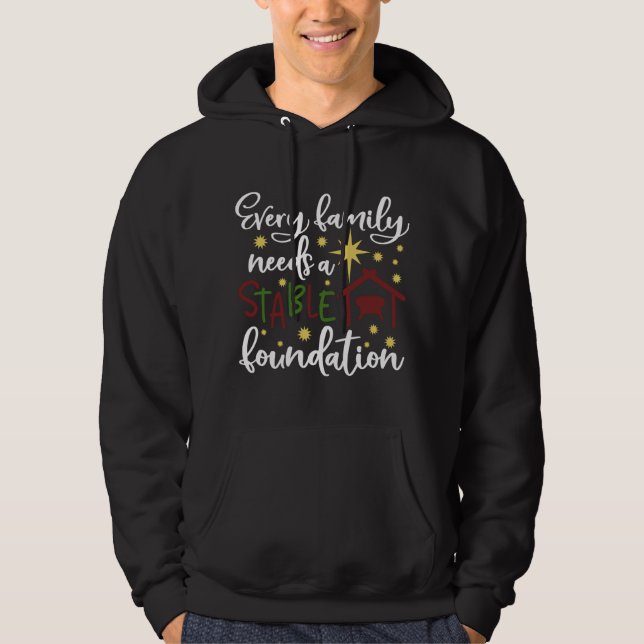 Veste À Capuche Noël Christian Dit Citation Religieuse Famille (Devant)
