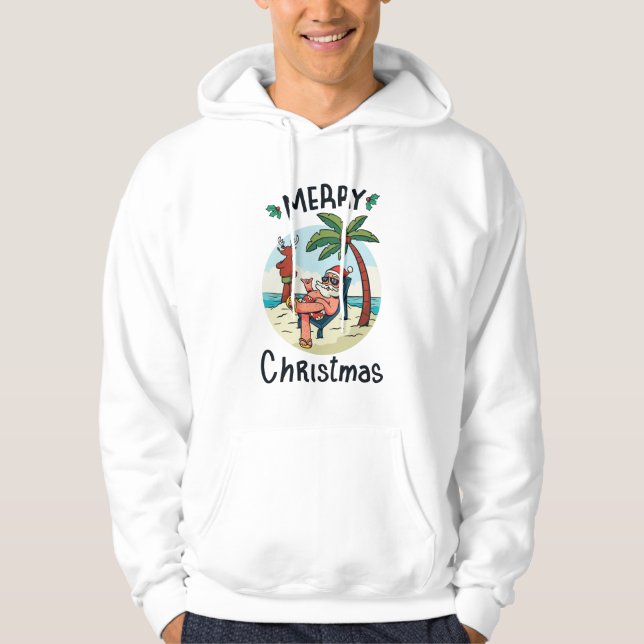 Veste À Capuche Noël en juillet Carré Sticker Carte postale (Devant)