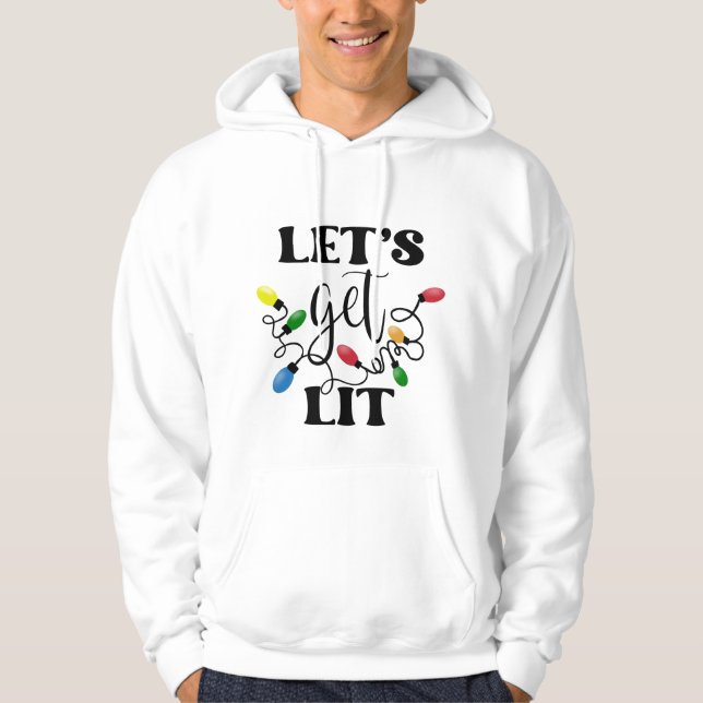 Veste À Capuche Noël Let's Get Lit (Devant)