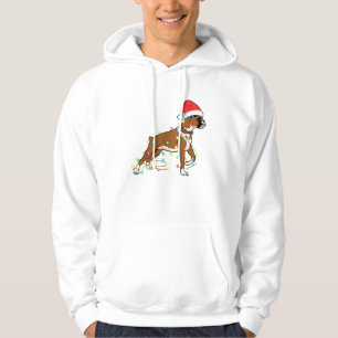 Veste À Capuche Noël Lumières Boxer Amoureux des chiens Funny Cade