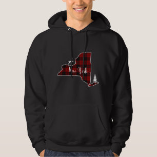 Veste À Capuche Noël pour la famille Red Plaid Deer Tree New York