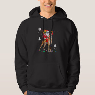Veste À Capuche Noël Santa Claus Riding Great Dane Lights Xma