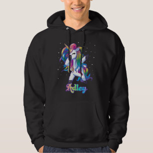 Veste À Capuche Nom ADLEY Personnalisé Rainbow Unicorn Dab personn