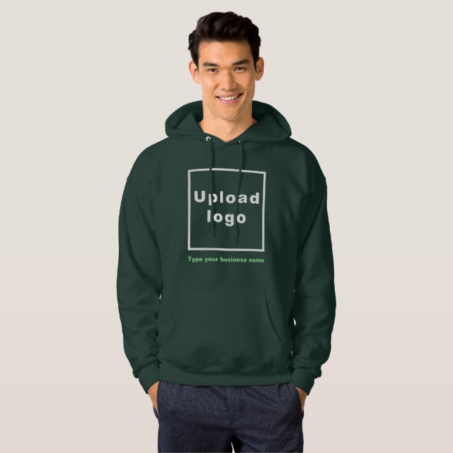 Veste À Capuche Nom commercial et logo sur Deep Forest Green (Devant entier)