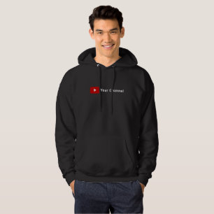 Veste À Capuche Nom de chaîne Youtube T-Shirt noir personnalisé
