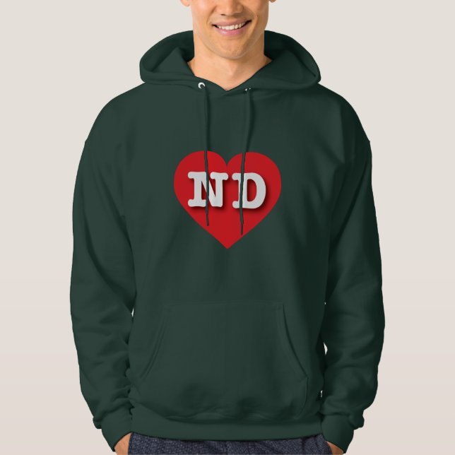 Veste À Capuche North Dakota Red Heart - J'aime ND (Devant)