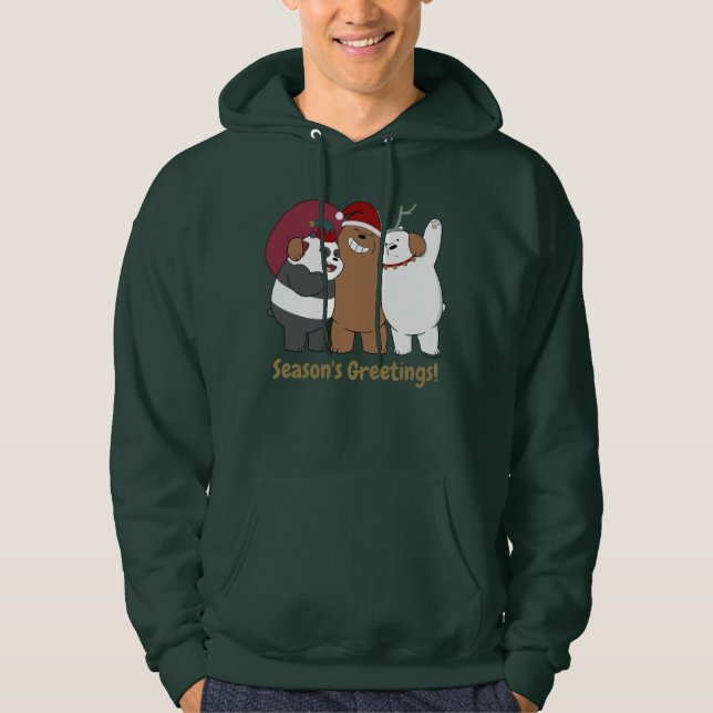 Veste À Capuche Nous Ours Nus - Bonnes Fêtes (Devant)
