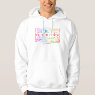 Veste À Capuche Nuage de mots de la communauté arc-en-ciel LGBTQ+ 