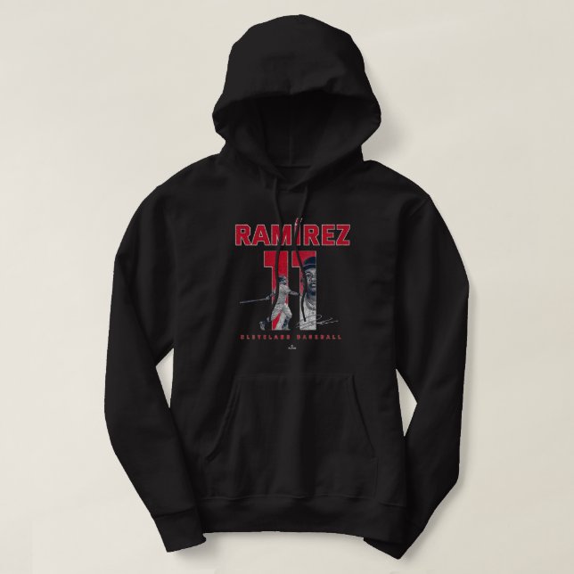 Veste À Capuche Numéro et portrait Jose Ramirez Cleveland MLBPA (Design devant)