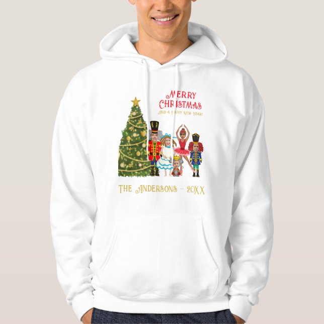 Veste À Capuche Nutcracker Famille de cinq amusants Noël (Devant)