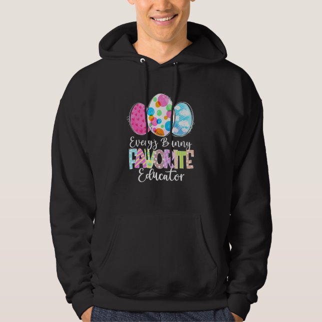 Veste À Capuche OEufs de Pâques amusants Le lapin de l'éducateur f (Devant)