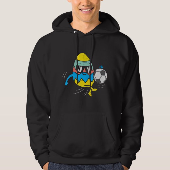 Veste À Capuche Oeufs de Pâques Jouer Soccer mignon Football Sport (Devant)