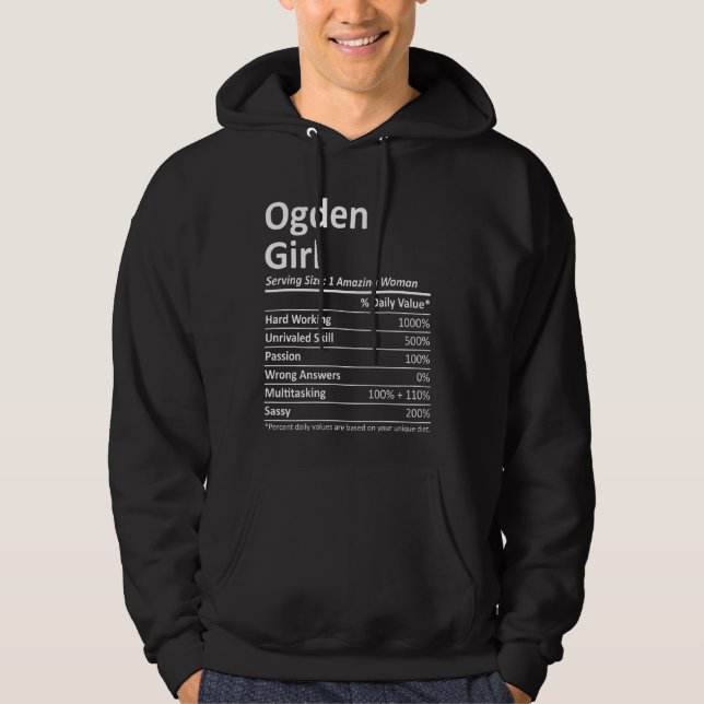 Veste À Capuche Ogden Girl Ut Utah Funny City Accueil Racines Usa (Devant)