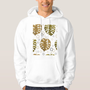 Veste À Capuche Or tropical : aquarelle de feuille de monstère