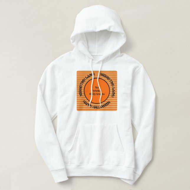 Veste À Capuche Orange Noir Éffrayant saison moderne Halloween (Design devant)