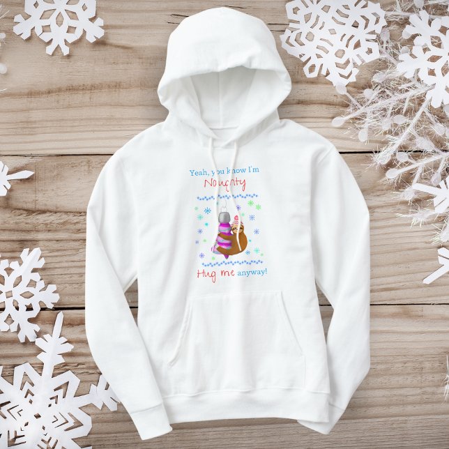 Veste À Capuche Ouais, je suis Naughty Sloth qui serre l'ornement  (Spread Naughty Sloth Cheer! Gift this hoodie, laugh-filled Christmas delight!)