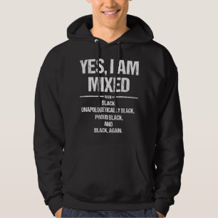 Veste À Capuche Oui, je suis mélangé avec Noir Fière histoire noir