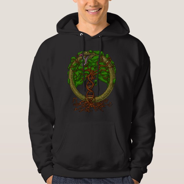 Veste À Capuche Ouroboros Serpent Arbre De Vie (Devant)