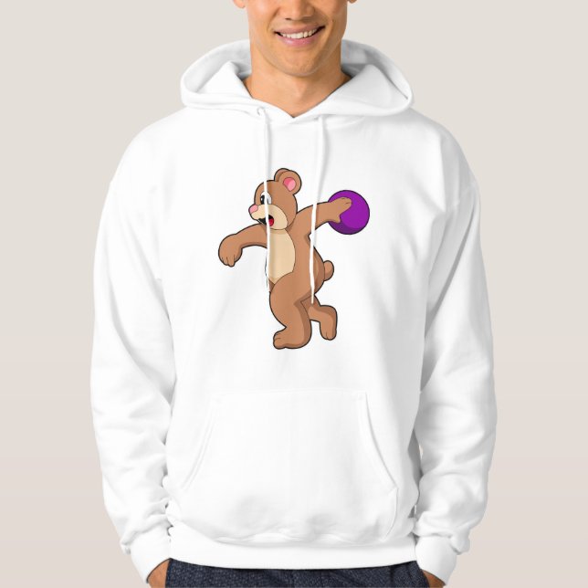 Veste À Capuche Ours à Bowling avec balle de Bowling (Devant)
