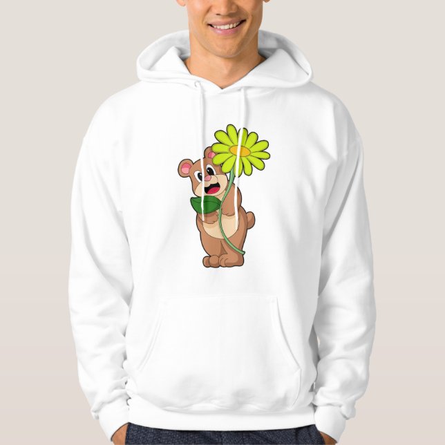 Veste À Capuche Ours à la Fleur jaune (Devant)