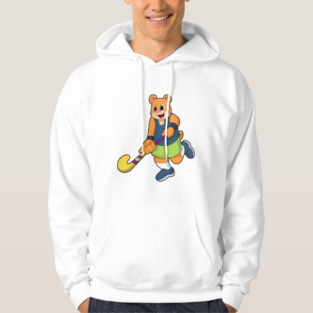 Veste À Capuche Ours au hockey avec chauve-souris de hockey (Devant)