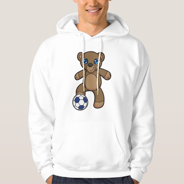 Veste À Capuche Ours comme joueur de football avec balle de footba (Devant)